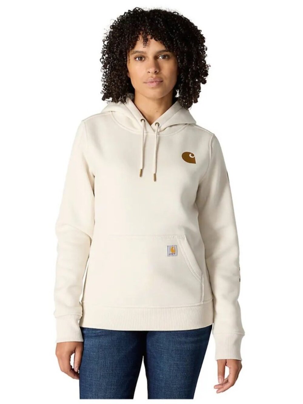 Carhartt Iconic Logo Sweatshirt Woman Small  Malt Logo Utility Streetwear 2024